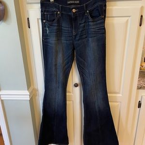 Express bell flare mid rise jeans
